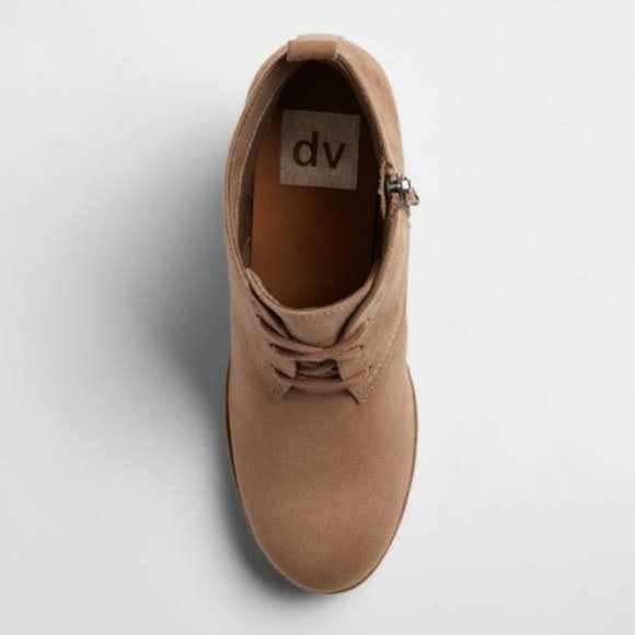 DV By Dolce Vita, Terri Women's Taupe Lace Up Wedge Heel Ankle Booties - Picture 2 of 3